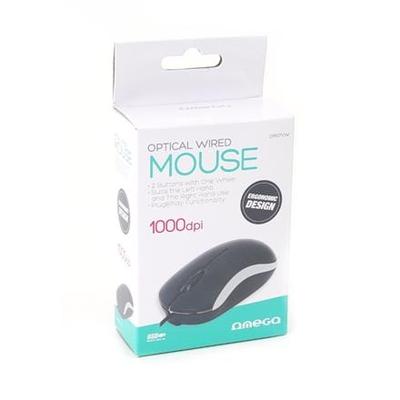 RATO OMEGA OPTICO 1000DPI USB 2BOTÕES+SCROL 3D ERGONÓMICO PRETO/BRANCO OM07VW
