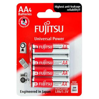 PILHA LR06/AA ALCALINA 1.5V - PACK C/4 PILHAS FUJITSU LR6(4B)FU-W-FI/AAFUJ