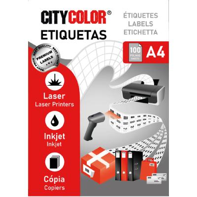 ETIQUETA CITYCOLOR CAIXA C/100FOLHAS 210X297 (100UN) CITY13139