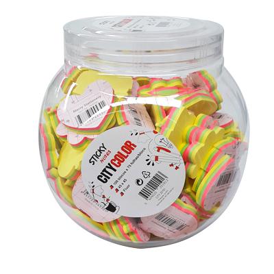 NOTAS ADESIVAS CANDY BOX C/100 BLOCOS C/FORMAS+CORES SORTIDAS FLUOR CITY20191