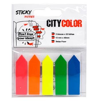 INDICE INDEX 5X25 ÍNDICES PET 12X45MM CORES SORTIDAS FLUOR SETA CITY20200