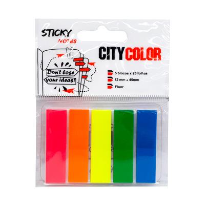 INDICE INDEX 5X25 ÍNDICES PET 12X45MM CORES SORTIDAS FLUOR CITY20201