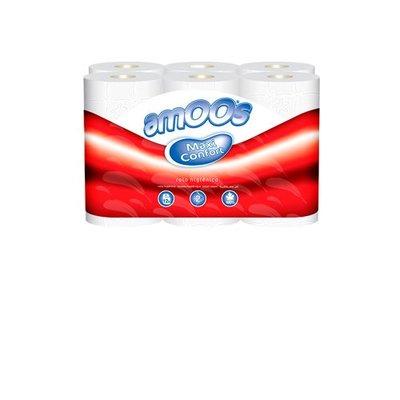 PAPEL HIGIÉNICO FOLHA DUPLA 108ROLOS (09X12) AMOOS MAXI CONFORT 16M/S134