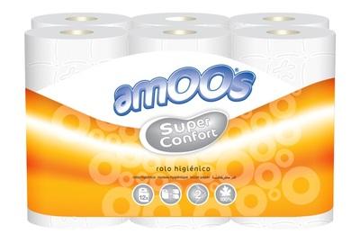 PAPEL HIGIÉNICO FOLHA DUPLA P12=24 ROLOS AMOOS COMPACT PLUS S96 R