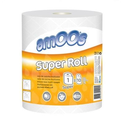 PAPEL MULTIUSOS FOLHA DUPLA PACK C/06ROLOS AMOOS SUPER ROLL 1=10 Ø190MM/S280